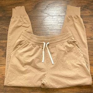 Lily & Lottie Joggers 100% Cotton Women’s Size Large Tan Brown